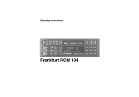 Blaupunkt Frankfurt-RCM-104 - Owners Manual